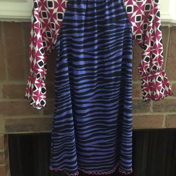 Mis Tee V Us Dress Stripe Pink Flower Button 10 - Picture 5 of 8